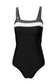 Colorblock Square Neckline One-Piece Swimsuit