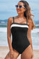 Colorblock Square Neckline One-Piece Swimsuit