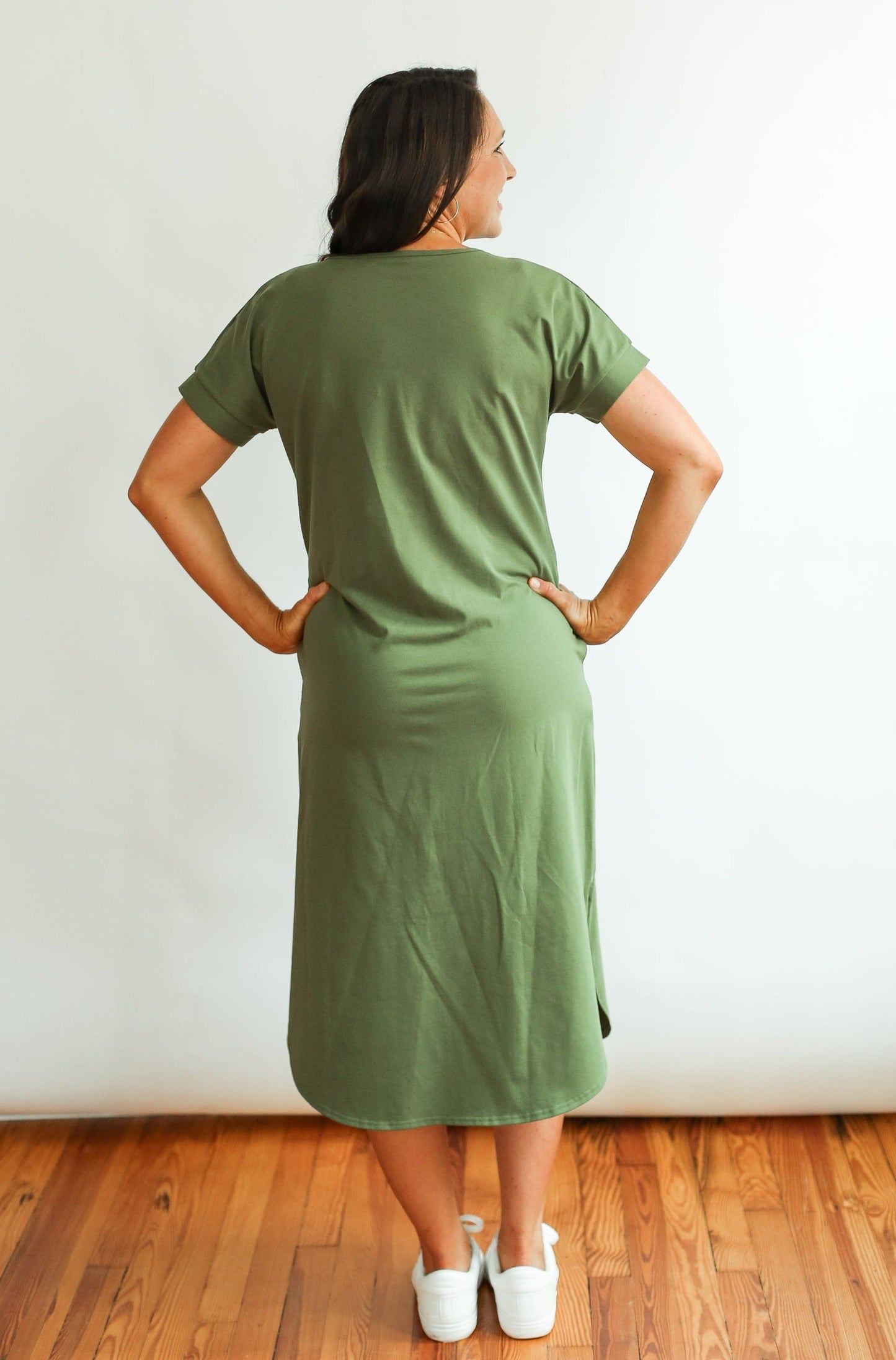 FINAL SALE Invisible Zipper Midi Breastfeeding T-Shirt Dress