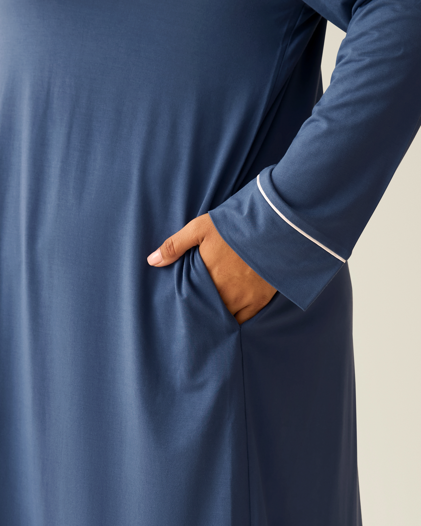 Clea Bamboo Long Sleeve Sleep Shirt | Slate Blue