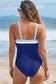 Colorblock Square Neckline One-Piece Swimsuit