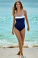 Colorblock Square Neckline One-Piece Swimsuit