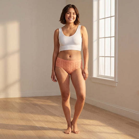 Peek-A-Boo Jacquard Seamless Boyshort in Black or Peach