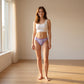 Purple Microfiber Thong with Lace Trim