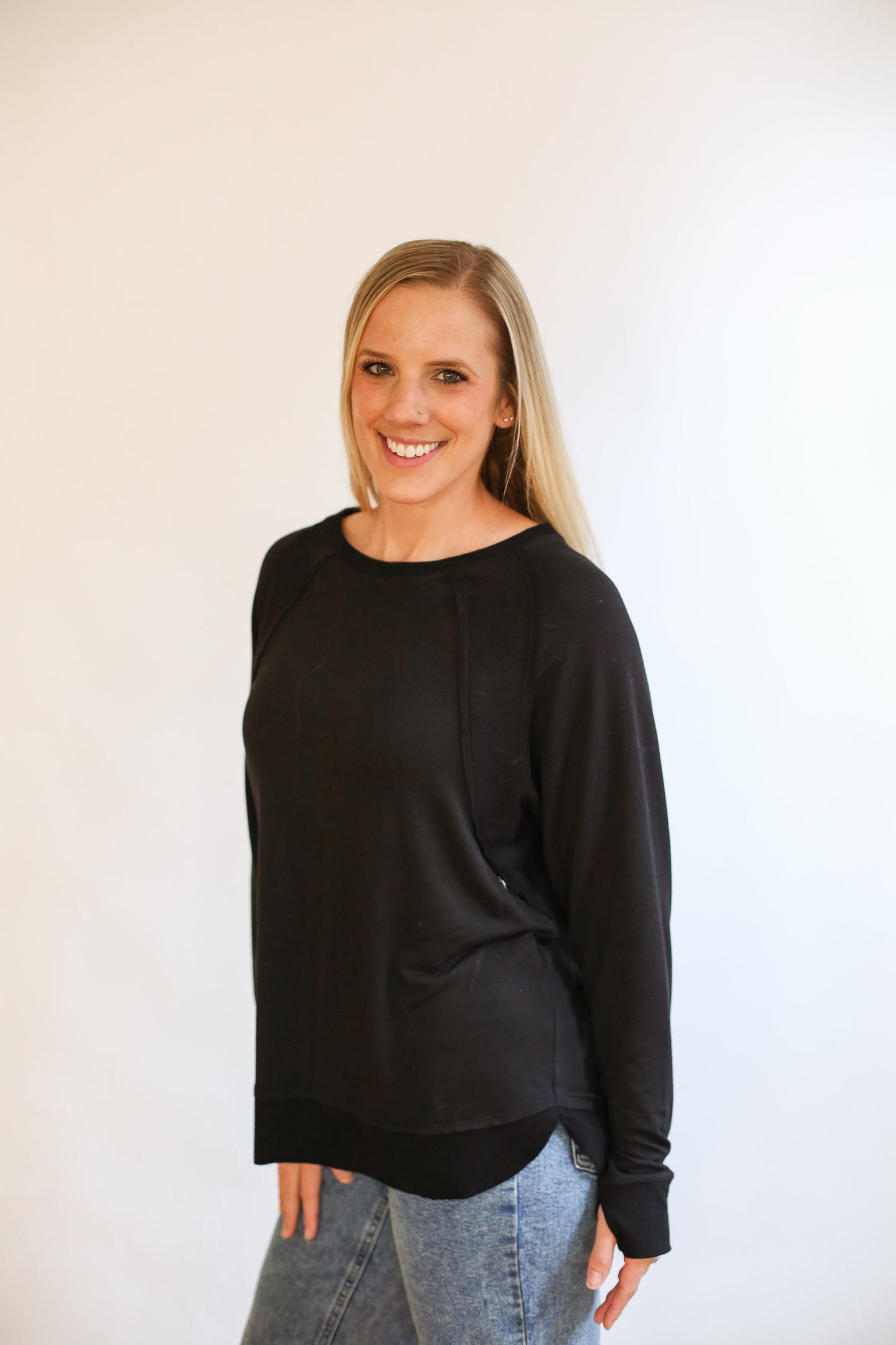 FINAL SALE - Free Flowing Long Sleeve Nursing Top