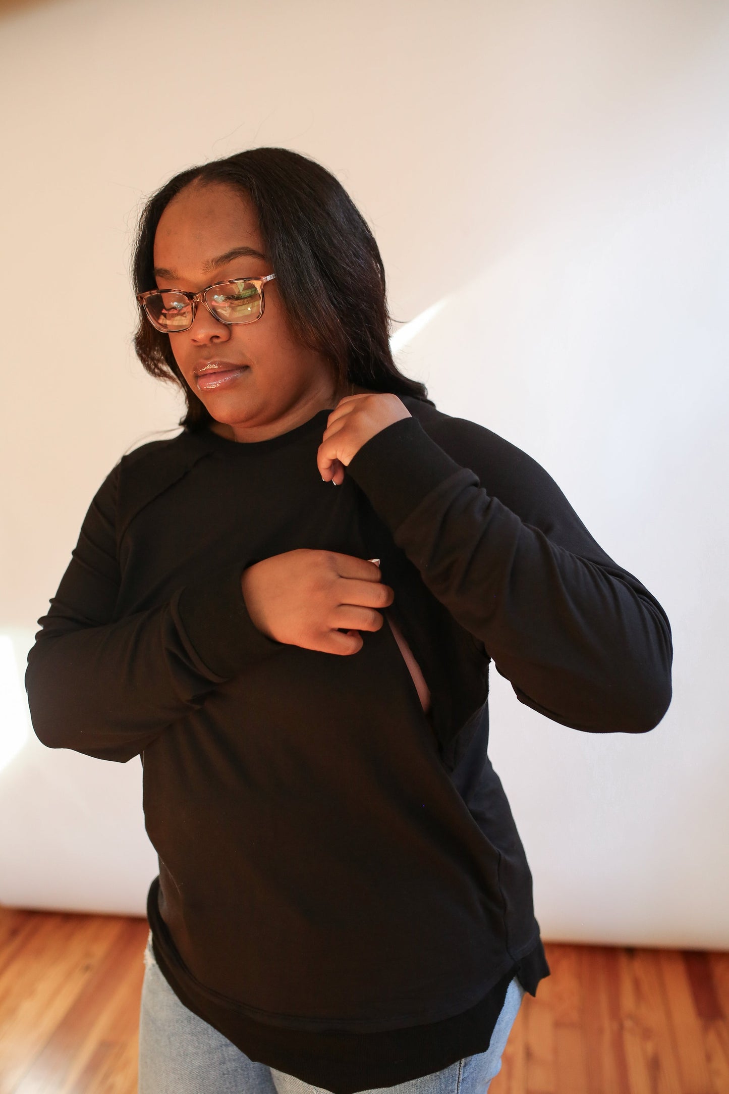 FINAL SALE - Free Flowing Long Sleeve Nursing Top