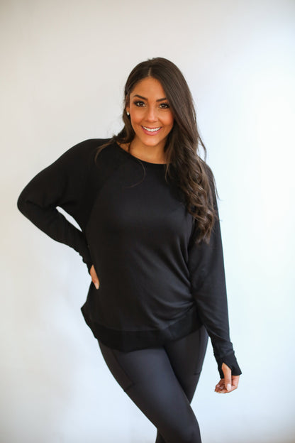 FINAL SALE - Free Flowing Long Sleeve Nursing Top