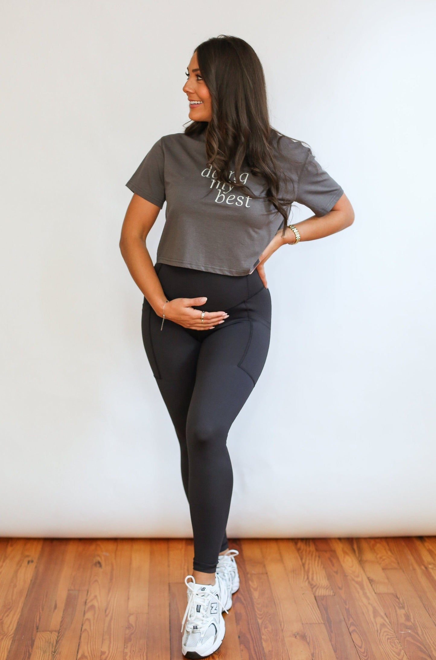 FINAL SALE Cropped Embroidered Nursing Friendly Tee