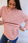 Oversized Fit Freestyle Stripe Breastfeeding Sweatshirt