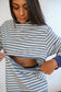 Oversized Fit Freestyle Stripe Breastfeeding Sweatshirt