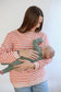 Oversized Fit Freestyle Stripe Breastfeeding Sweatshirt