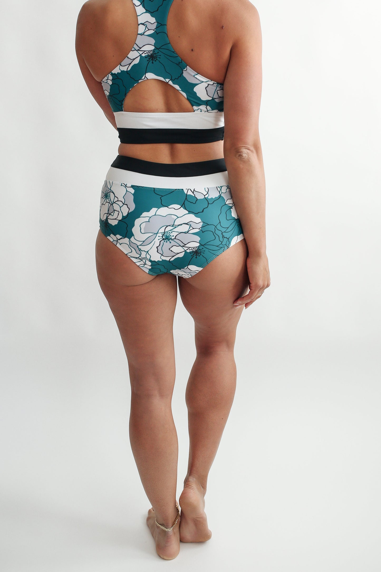 Moderate Coverage High Waist Bikini Bottoms