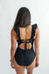 Lace Up Ruffle Neck One Piece Breastfeeding Swimsuit