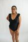 Lace Up Ruffle Neck One Piece Breastfeeding Swimsuit