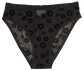 Black Daisy Flocked Mesh High Waist Bikini