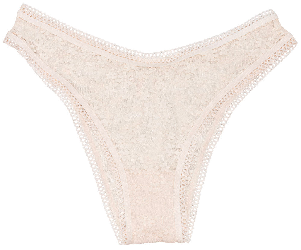 High Leg Daisy Lace Cheeky with Picot Trim