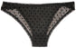 Flocked Polka Dot Mesh Cheeky with Lace Details