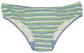 Blue and Green Striped Modal Bikini with Ruching