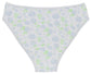 Printed Cotton High Waist Bikini with Picot Trim