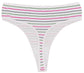 Printed Cotton High Waist Thong with Picot Trim