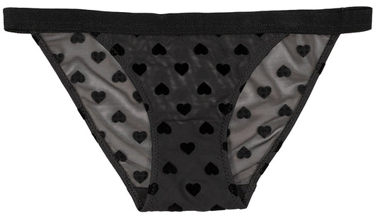 Heart Mesh Cheeky with Elastic Waist In Black